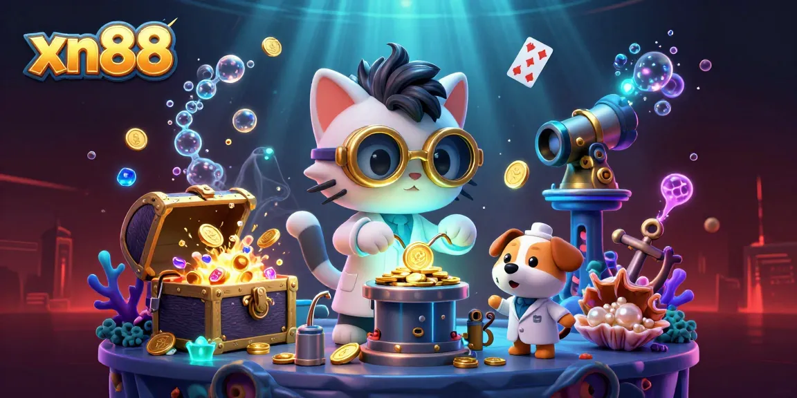 Play exciting casino games like xn88 with vibrant gold coins and underwater treasures.