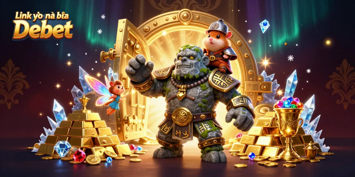 Engage with Link vào nhà cái Debet through a magical casino adventure featuring vibrant characters and treasures.