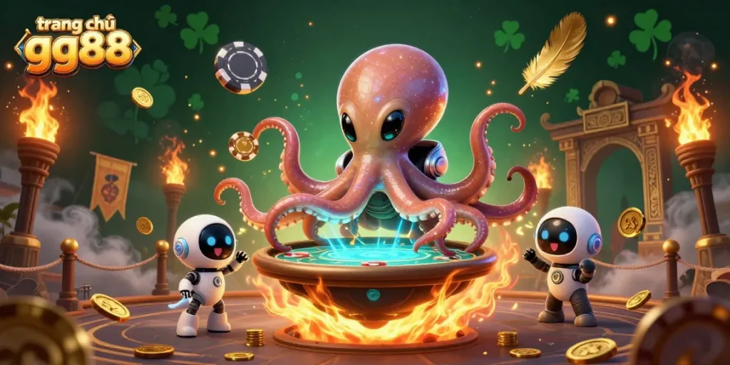 Place bets at trang chủ gg88 with a vibrant cosmic alien poker scene featuring animated characters and dynamic chips.