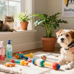 Pet care moment demonstrating rokok88 tips for grooming and engaging pets.