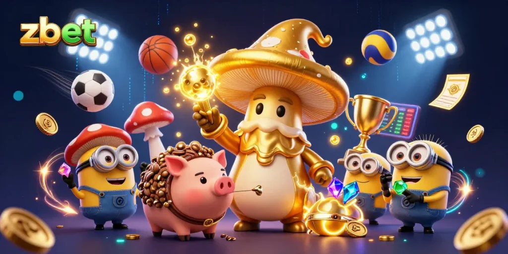 Experience the magic of zbet with 3D characters transforming the gambling scene into golden treasures.