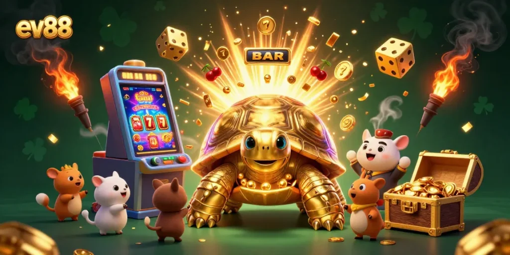 ev88 offers an engaging casino scene with dynamic gaming elements and exciting visuals.